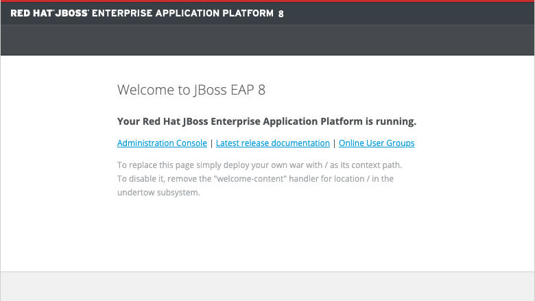 JBoss EAP Welcome Page